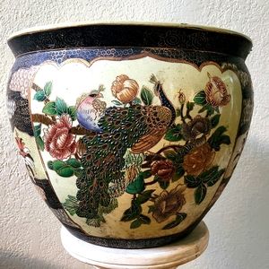 Golden and Painted Vase/Planter